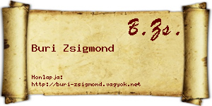 Buri Zsigmond névjegykártya